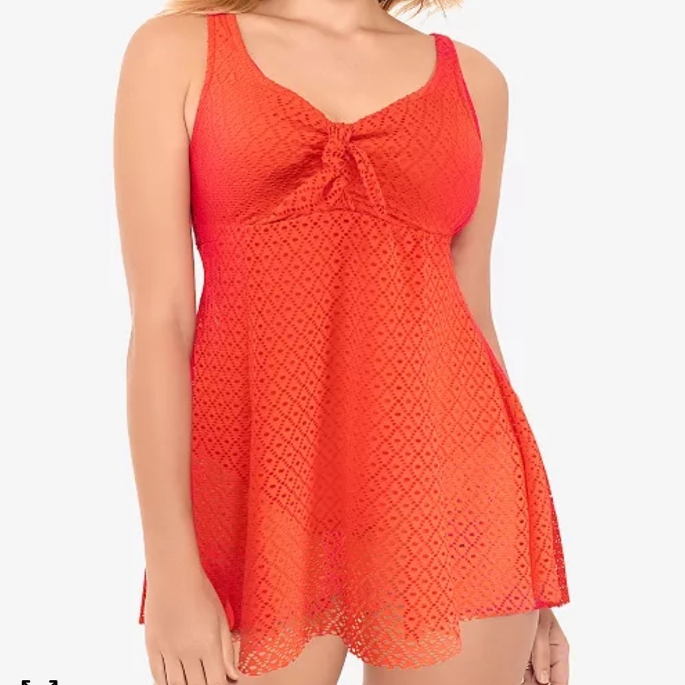 Crochet Bow-Front Tummy-Control‎ Swimdress
